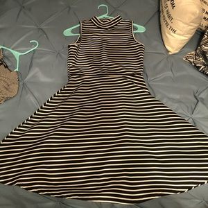 Striped black and white dress